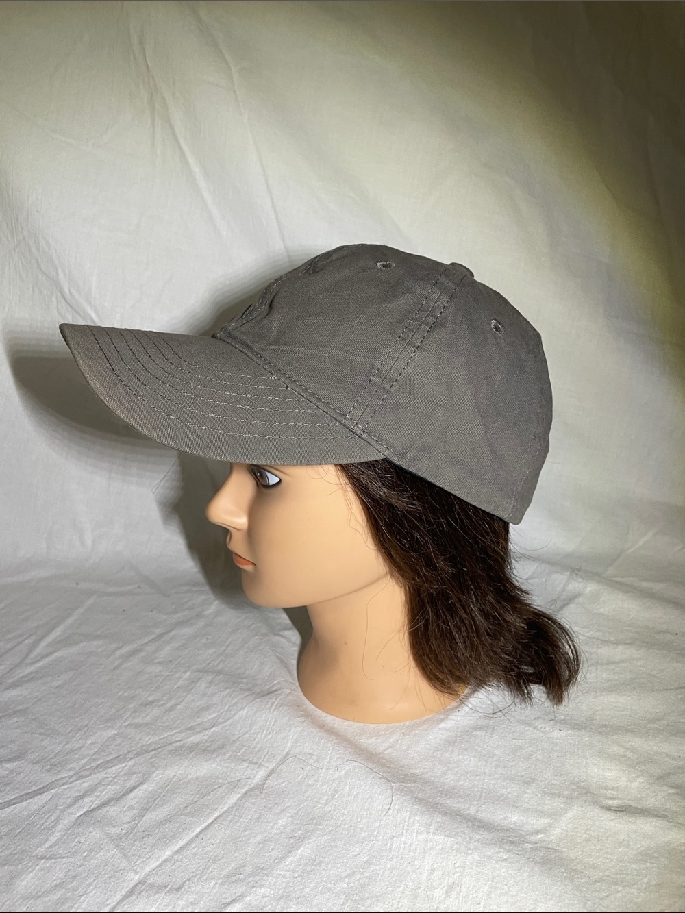 Women's Gray Cotton Baseball Cap